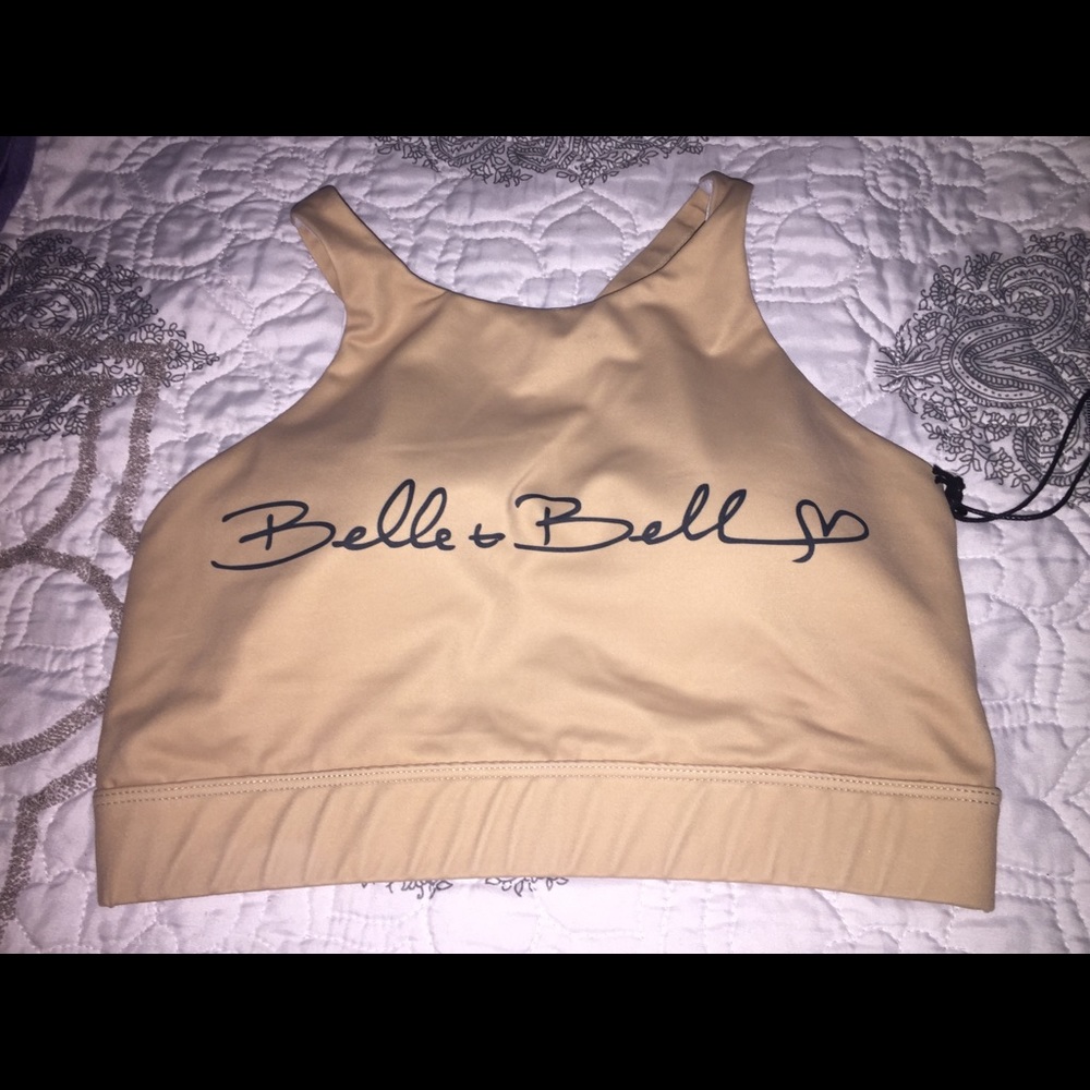Vull sport collab sports bra medium, beige NWT